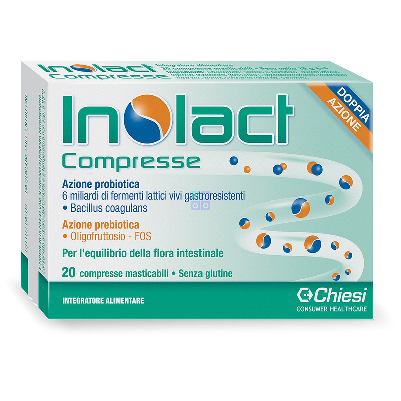 Inolact Compresse, integratore alimentare probiotico - 20 compresse masticabili