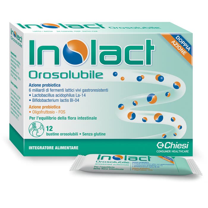 Inolact Orosolubile, integratore alimentare probiotico, 12 bustine