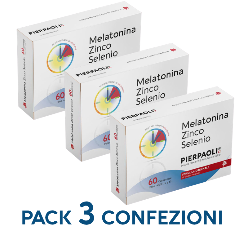 MELATONINA ZINCO SELENIO TRIPACK Pierpaoli - 3 scatole da 60 compresse